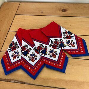 Pennsylvania Dutch Cloth Napkins 4/set Reusable Washable 11" Square Scandinavian